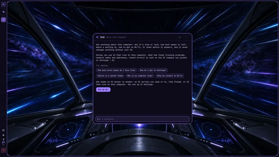 Plain-language help with example questions and a clear privacy explanation.